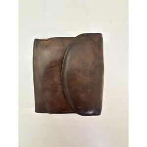 ✿ Vintage Rolfs Brown Genuine Leather Wallet Organizer Bifold Snap Closure